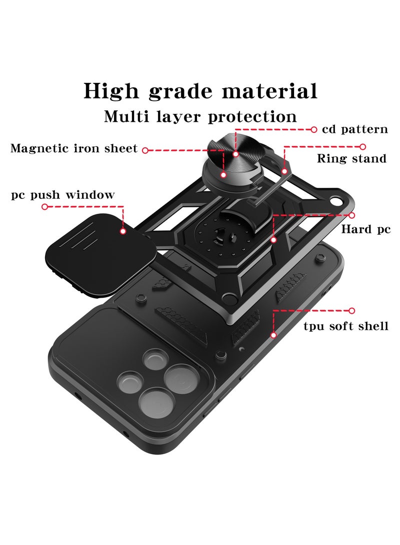 Phone Cover for OnePlus 13s 5G with Slide Camera Cover Drop Protective Phone Case with Magnetic Car Mount Holder - Image 5