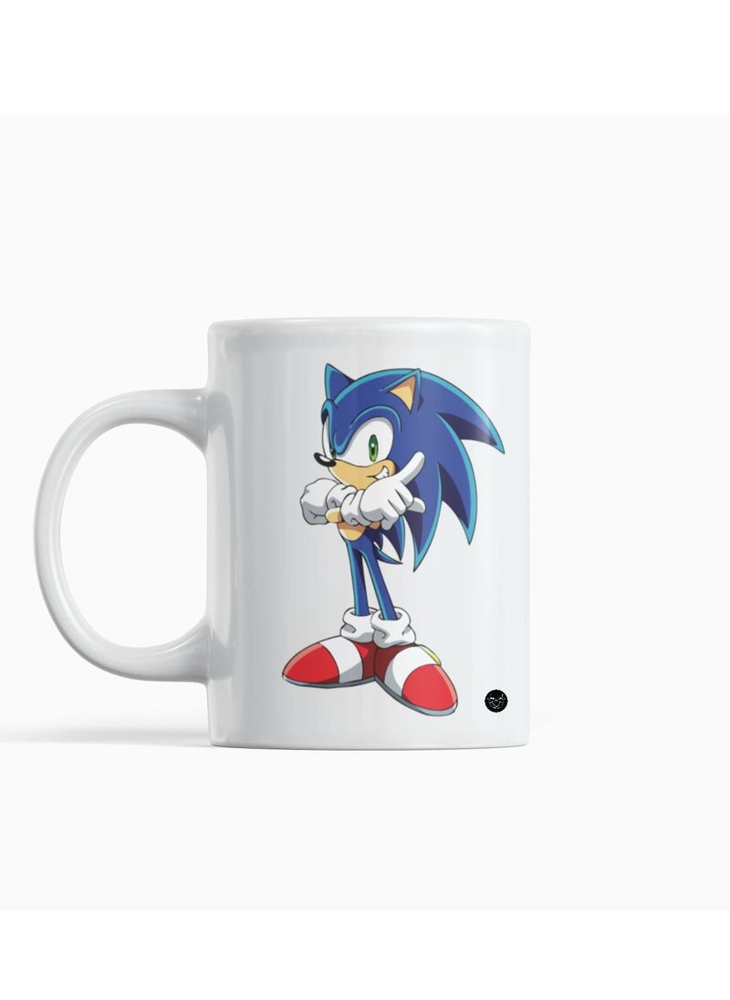 Reeman Design White mug with Sonic design print 