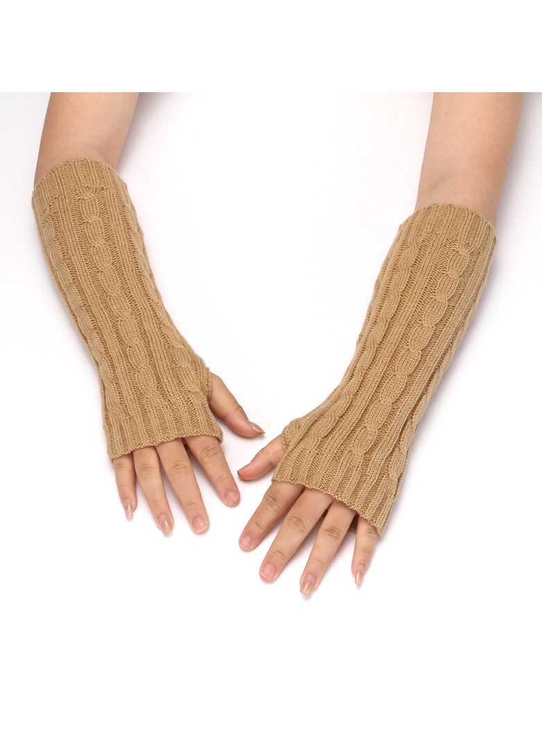 Loquat Fingerless Cotton Polyester Gloves Sleeves 
