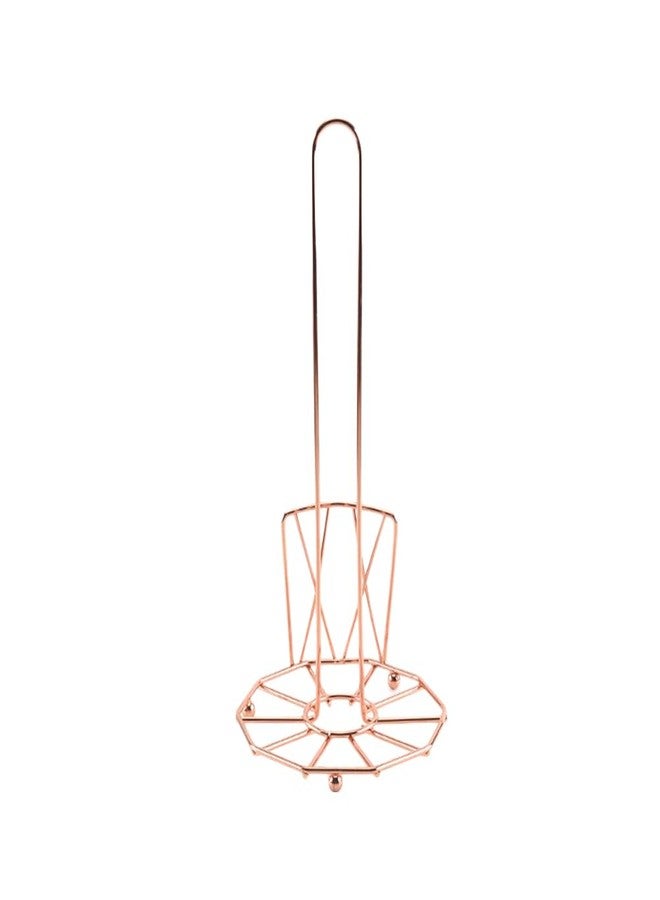 TOPBATHY Metal Paper Towel Holder Stand for Bathroom Countertop and Kitchen Standard Roll Dispenser with Decorative Rose Gold Finish Compact Paper Towel Rack for Home and Office - Image 1