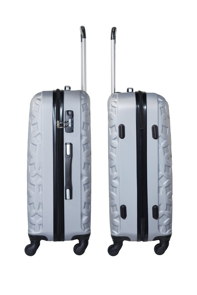 KTMC ABS Luggage 24 inches Checked Suitcases, KTMC-9191 Silver - Image 3
