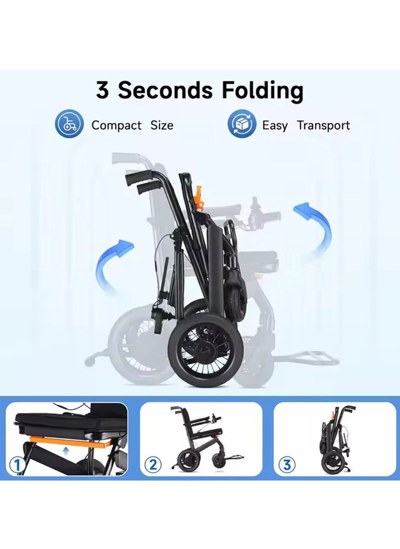 Cool Baby - Carbon Fiber 25lbs Lightweight Foldable Electric Wheelchairs for Adults, Compact Motorized Intelligent Portable Power Electric Wheelchair, Airline Approved - Image 1