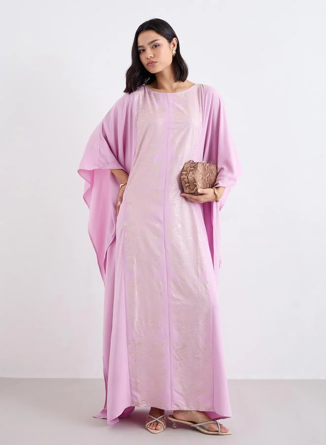 ستايلي Styli Foil Print Relaxed Fit Kaftan