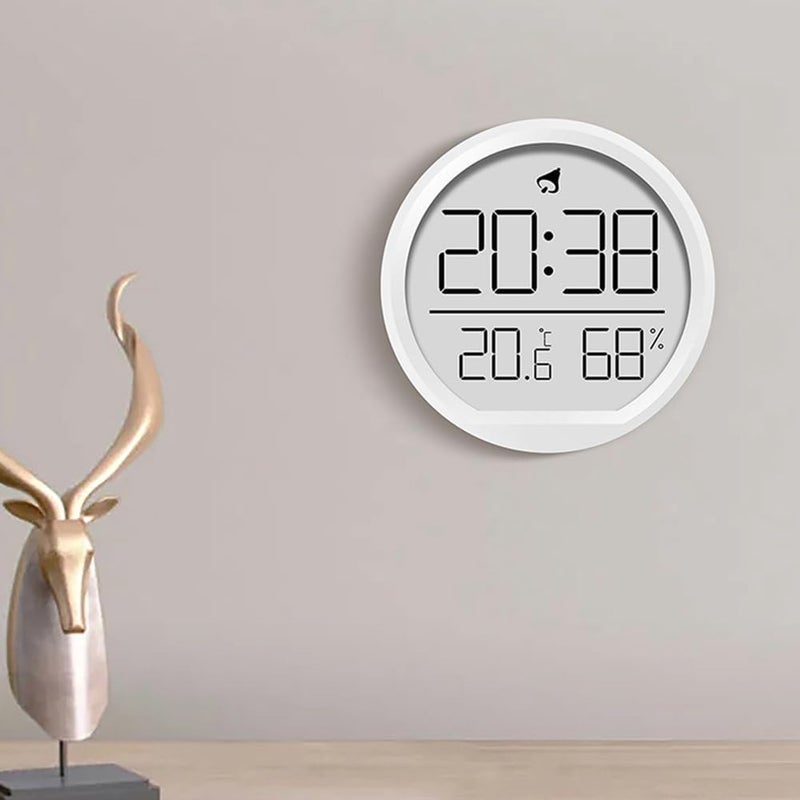 LED Digital Clock: White LED Display, Wall-mounted & Desk-mountable Design - Humidity Temperature Date Display - Electronic Clock for Home Kitchen, Workplace, Refrigerator - Image 4
