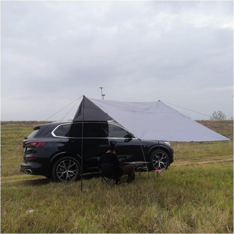 مظلة سيارة لـ كيا e-NIRO/NIRO EV 2018-2026، خيمة جانب السيارة لا تحتاج إلى حامل السقف، سهلة التركيب، واقية من الشمس ومقاومة للماء، متينة وقوية، رمادي - 440 * 200 سم - Image 1