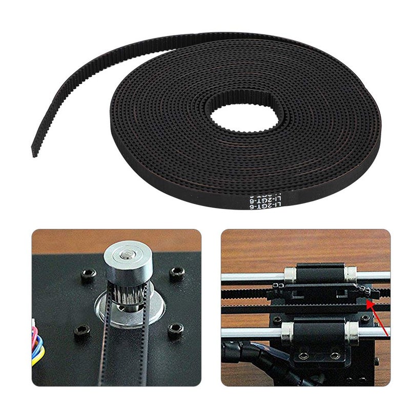 Black Rubber 5m x 6mm 2GT Timing Belt Kit With 4 Synchronous Wheels For 3D Printer - Image 4