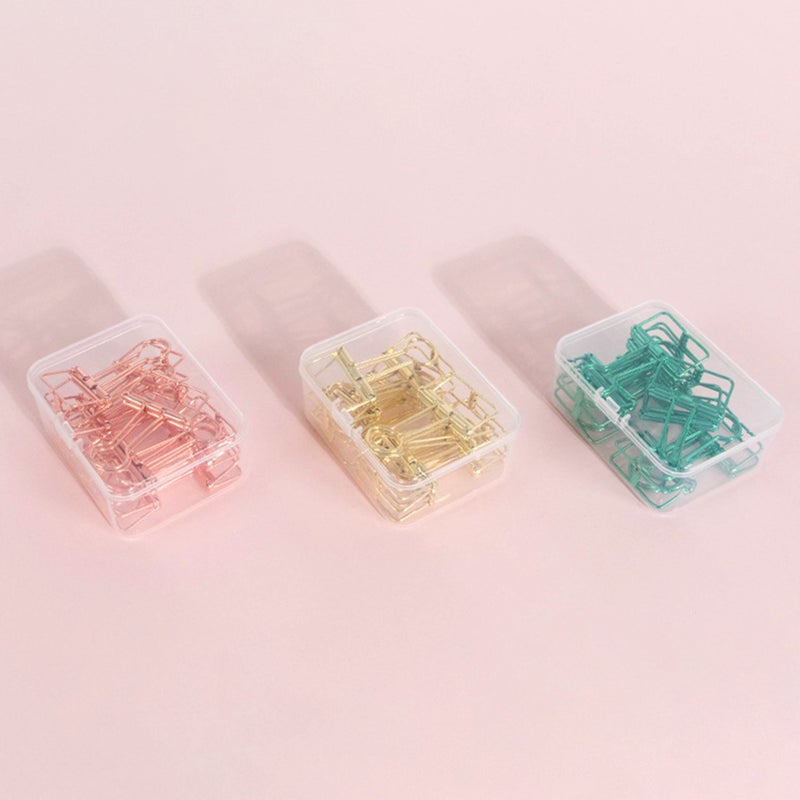Metal Wire Paper Clamp Binder Clips Colored Multifunction Hollow Out Paper Desktop Office Organizer for Photo File Students School Office Home Supply 10pcs per Box 32mm - Image 2