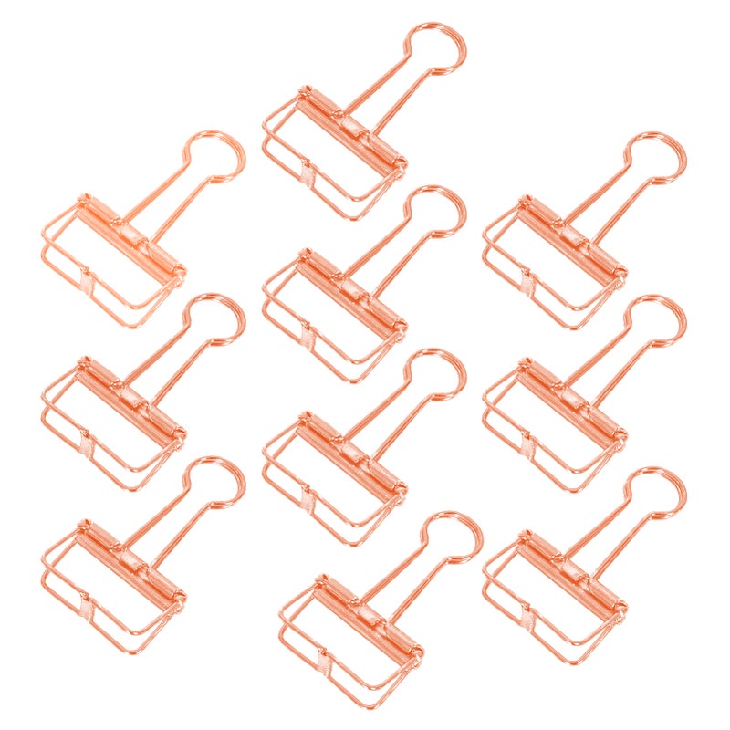 Metal Wire Paper Clamp Binder Clips Colored Multifunction Hollow Out Paper Desktop Office Organizer for Photo File Students School Office Home Supply 10pcs per Box 32mm - Image 1