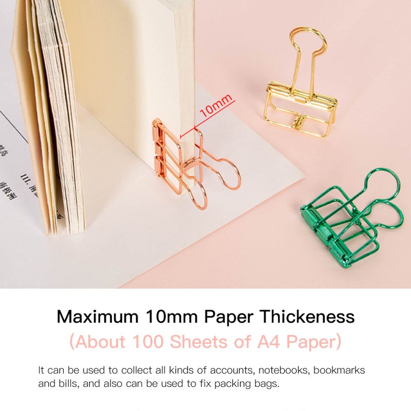 Metal Wire Paper Clamp Binder Clips Colored Multifunction Hollow Out Paper Desktop Office Organizer for Photo File Students School Office Home Supply 10pcs per Box 32mm - Image 4