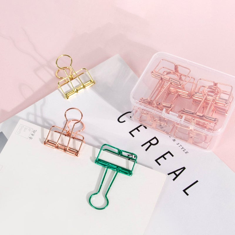 Metal Wire Paper Clamp Binder Clips Colored Multifunction Hollow Out Paper Desktop Office Organizer for Photo File Students School Office Home Supply 10pcs per Box 32mm - Image 3