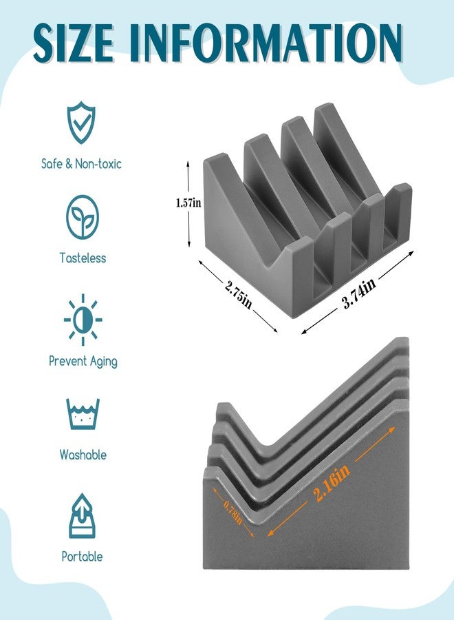 Coipdfty Soap Dishes, Silicone Shower Soap Dish with drianage, Bar Soap Holder & Saver Waterfall Self-Draining to Keep Your Bar Soap Organized and Clean (Grey) - Image 2