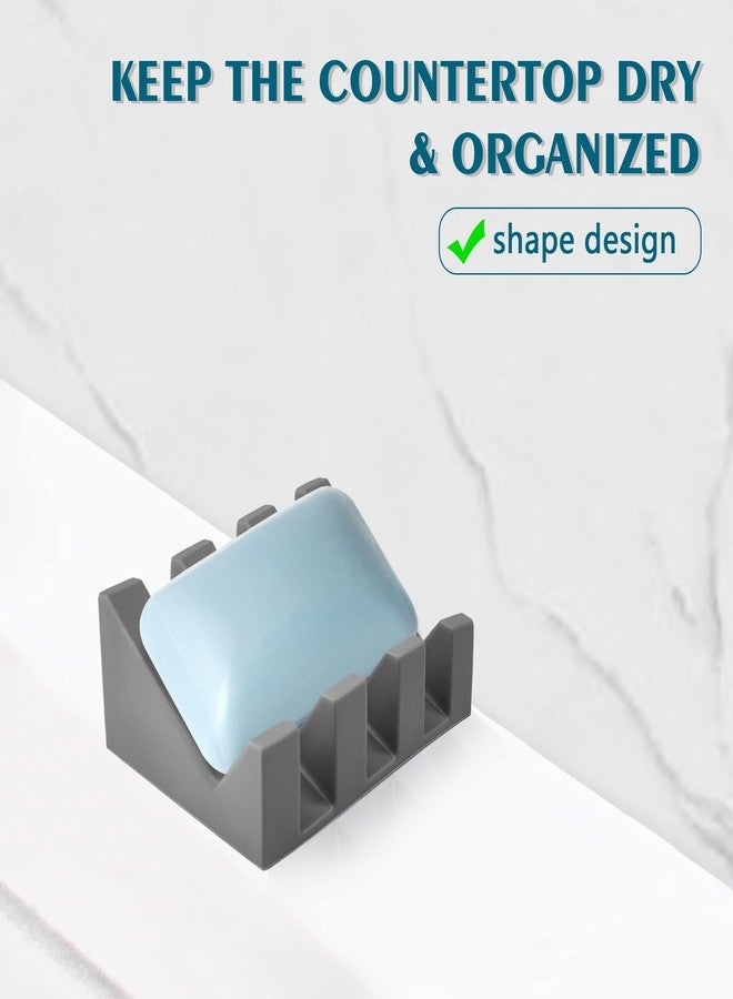 Coipdfty Soap Dishes, Silicone Shower Soap Dish with drianage, Bar Soap Holder & Saver Waterfall Self-Draining to Keep Your Bar Soap Organized and Clean (Grey) - Image 5