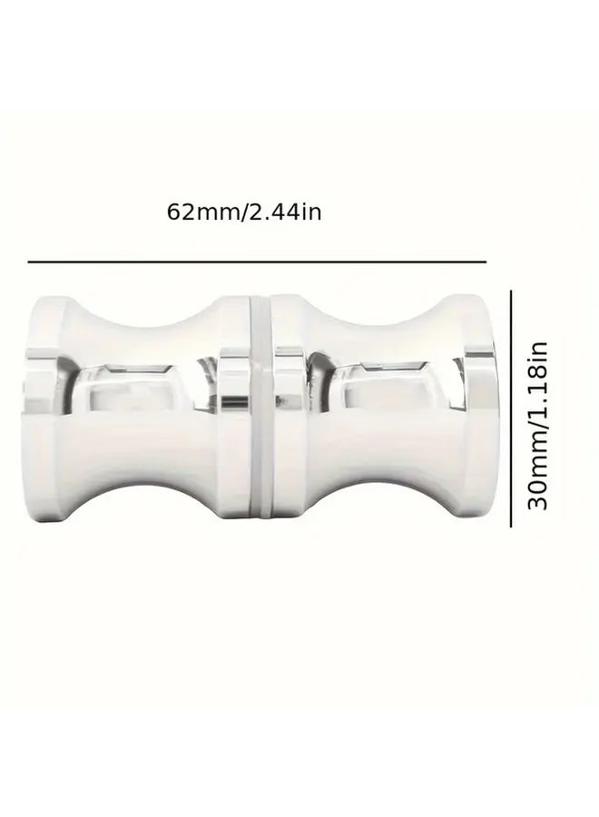 2pcs Chrome Plated Aluminum Alloy Double Sided Bathroom Pull Knobs - Image 3