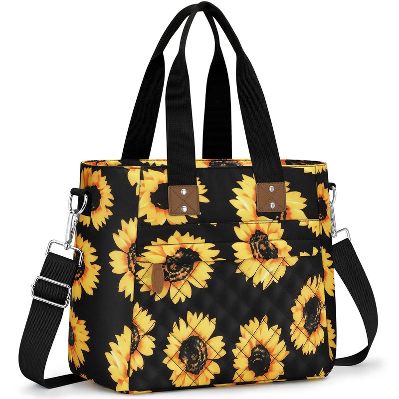 Capolo Insulated Lunch Box for Kids School - Large Thermal Lunch Bag Women with Removable Shoulder Strap, Reusable Lunch Cooler Tote Bags Purse for Adults Work, Picnic, Hiking, Beach, Travel, LargeSunflower - Image 1