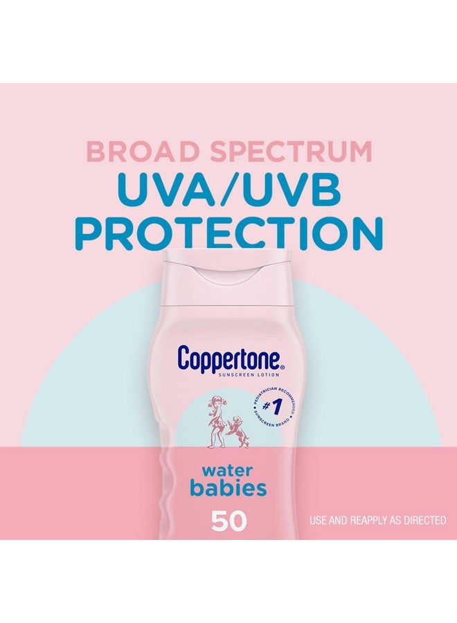 Coppertone WaterBabies Baby Sunscreen Lotion SPF 50, Baby Gifts for New Moms, Hypoallergenic Sunscreen for Babies, Water Resistant, Pediatrician Recommended, 8 Fl Oz Bottle - Image 2