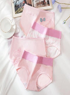 LANGSHA Large Size M-5XL High Waist Women's Underwear Breathable Cotton Panties Cute Print Girls Briefs