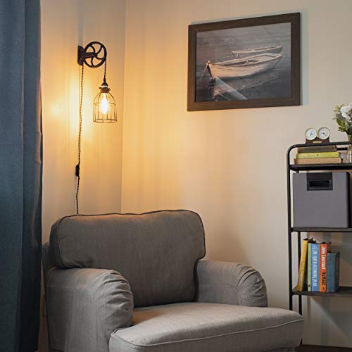 Rustic State Halat Cast Iron Vintage Industrial Wheel Farmhouse Wall Mount Pulley 6.75 Inch Diameter for Custom Make Lamp Pendant Fixtures Black - Image 3