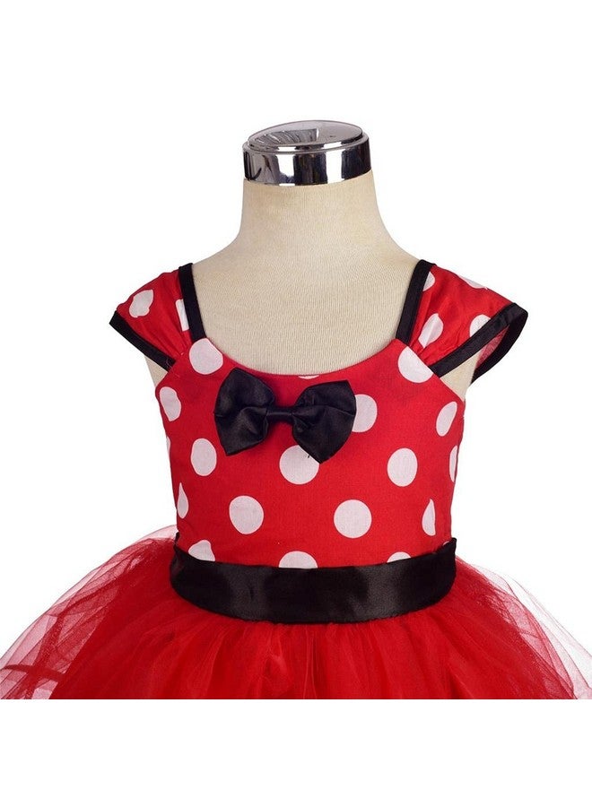Dressy Daisy Polyester Toddler Girl Polka Dots Fancy Dress Up Costume Birthday Party Tulle Dresses With Headband Size 5-6 Red 203 - Image 4
