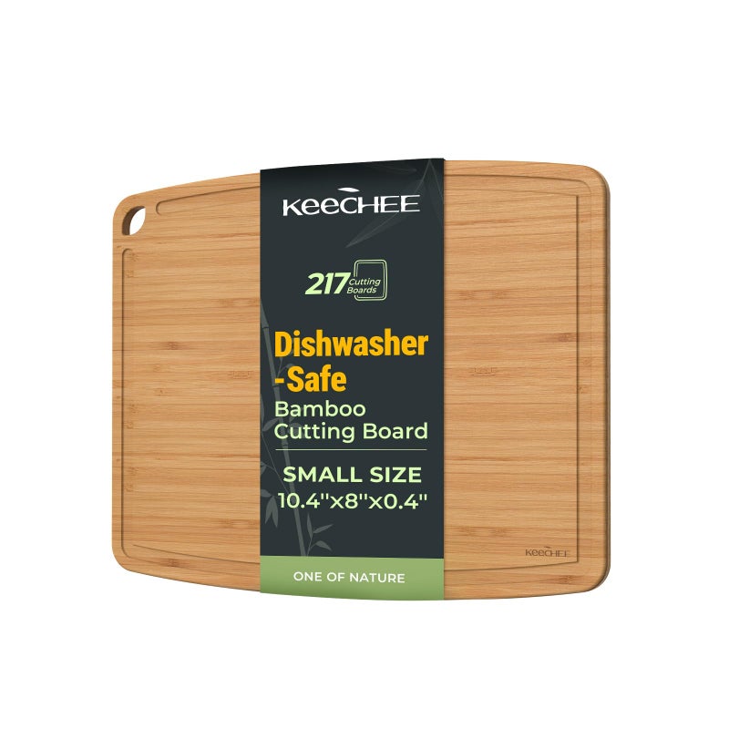 Keechee Dishwasher Safe Carbonized Bamboo Wood Cutting Boards for Kitchen with Juice Groove, Wooden Charcuterie & Chopping for Fruit, Vegetables & Cheese, Durable, Lightweight, Water-Resistant - Image 1