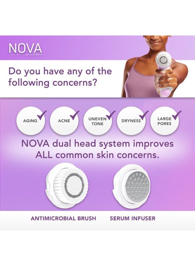 Spa Sciences - NOVA - Sonic Cleansing Brush with Bristles & Infusion System – Anti-Aging Facial Exfoliating, Waterproof, and USB Rechargeable - Image 3