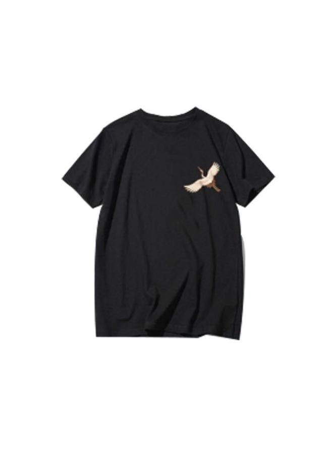 VUELO فستان زوجين على الطراز الصيني تي شيرت عودة تشانغ آن إلى الوطن للرجال والنساء بأكمام قصيرة فضفاضة من القطن على الطراز الغربي بأكمام نصفية - Image 5