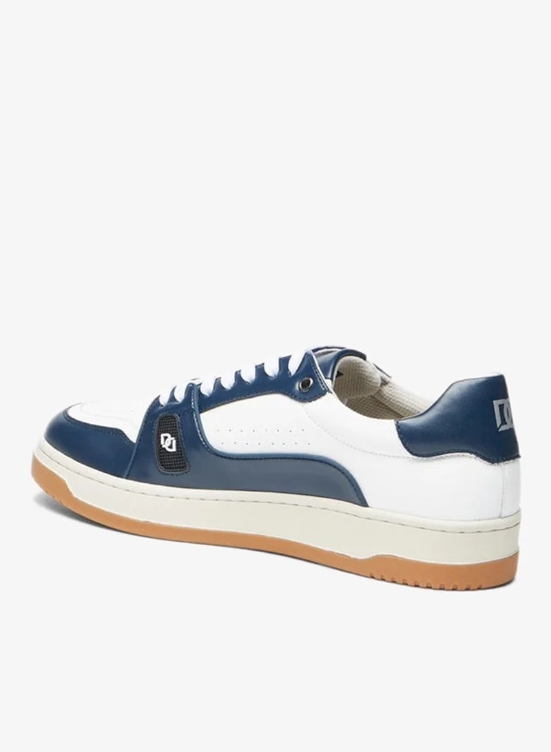 DUCHINI Men's Panelled Lace-Up Low Ankle Sneakers