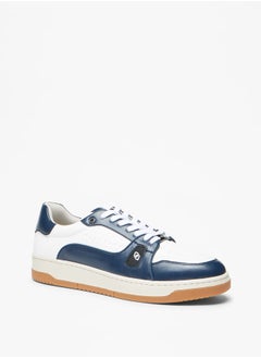 DUCHINI Men's Panelled Lace-Up Low Ankle Sneakers  - Image 1