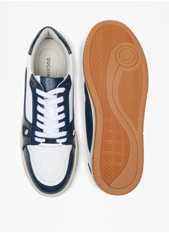 DUCHINI Men's Panelled Lace-Up Low Ankle Sneakers  - Image 4