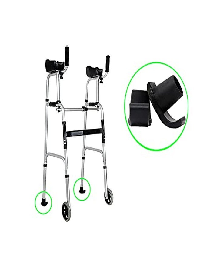 QingTD Walker Ski Glides, for1 1/8 Inch Tubes,Pop and Glide Easy Use Walker Skis, Heavy Duty Coaster Skis for Medical Walkers,Black (4)，QingTD - Image 2