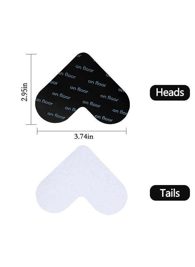 مشابك سجاد (١٦ قطعة)، تمنع تجعد السجاد، مع مانع انزلاق مزدوج الجوانب (شكل قلب) - Image 2