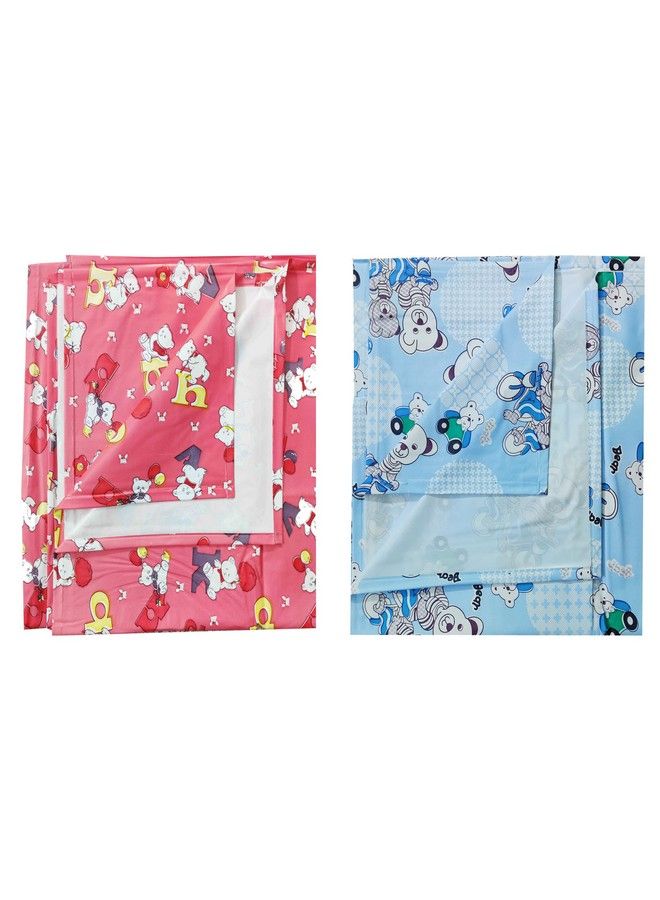 Ecosoft Plastic Sheetpvc Sheet For Kidsrubber Sheet For Babiesbed Wetting Protector(90 X 135 Cm) (Alphabet Pink & Bear Blue)  - Image 2