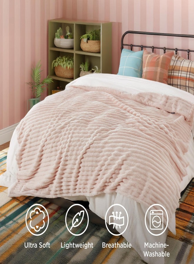 Bedsure GentleSoft Blankets Queen Size for Bed - Cozy Soft Blankets for Women, Cute Large Fleece Throws for Girls, Crystal Pink, 90x90 Inches - Image 5