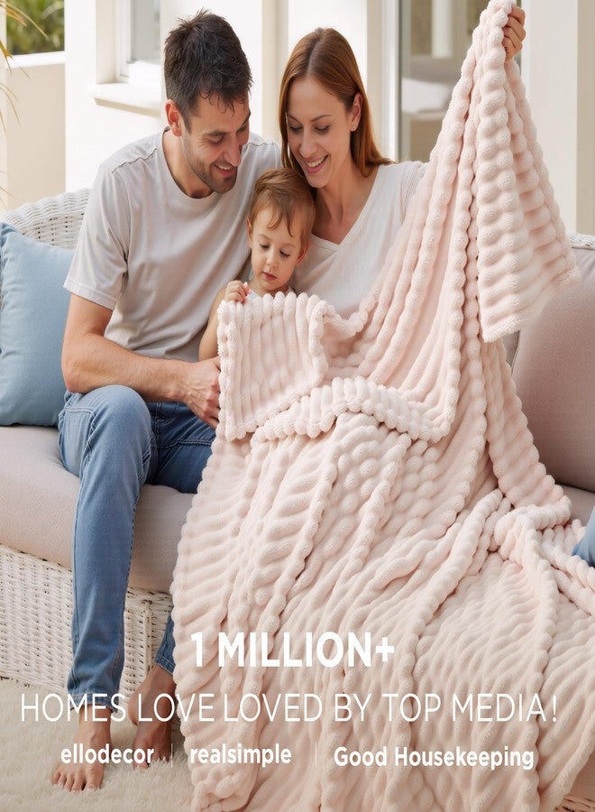 Bedsure GentleSoft Blankets Queen Size for Bed - Cozy Soft Blankets for Women, Cute Large Fleece Throws for Girls, Crystal Pink, 90x90 Inches - Image 2