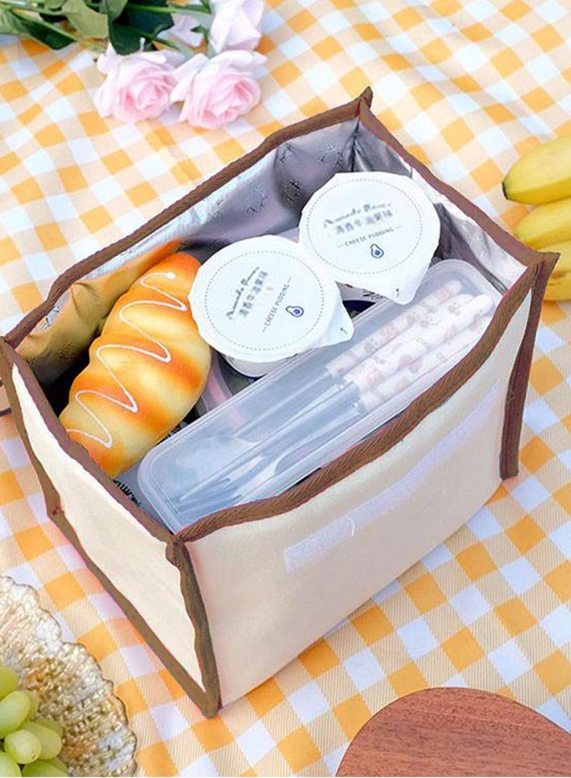 Excefore Stylish and roomy lunch bag set, perfect for work, school, picnics and travel, includes cutlery and insulated tote, three little bears - Image 4