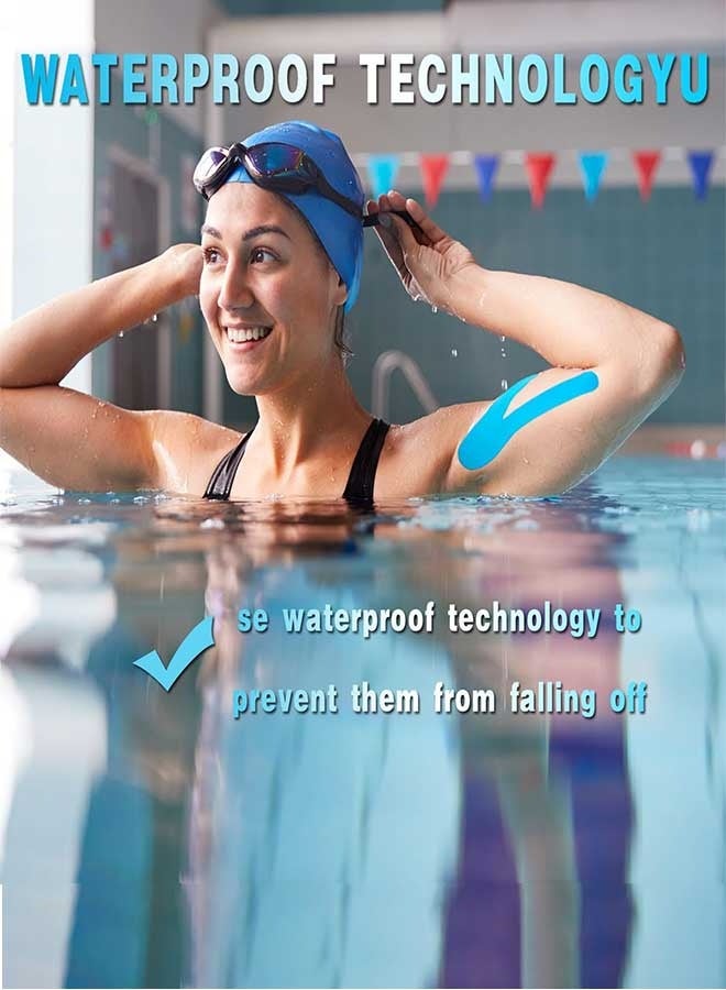 رَوَائِد شريط علاجي مقصوص مسبقًا – 40 شريطًا مرنًا احترافيًا لدعم المفاصل وتخفيف آلام العضلات، مضاد للحساسية ومقاوم للماء، مثالي للكاحل والركبة والجري وجميع الأنشطة الرياضية - Image 3