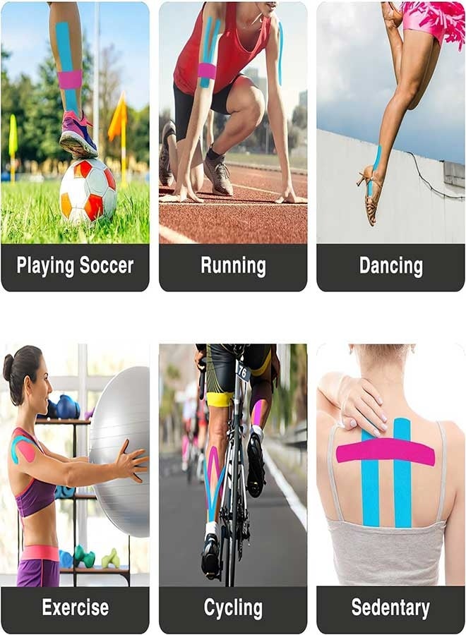 رَوَائِد شريط علاجي مقصوص مسبقًا – 40 شريطًا مرنًا احترافيًا لدعم المفاصل وتخفيف آلام العضلات، مضاد للحساسية ومقاوم للماء، مثالي للكاحل والركبة والجري وجميع الأنشطة الرياضية - Image 5