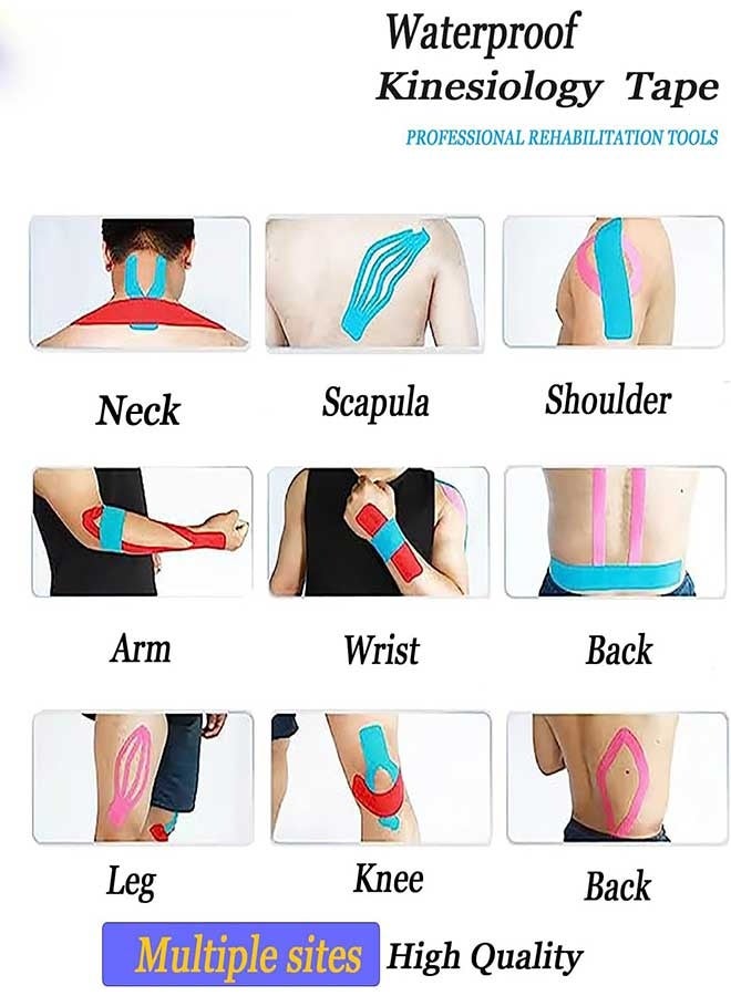 رَوَائِد شريط علاجي مقصوص مسبقًا – 40 شريطًا مرنًا احترافيًا لدعم المفاصل وتخفيف آلام العضلات، مضاد للحساسية ومقاوم للماء، مثالي للكاحل والركبة والجري وجميع الأنشطة الرياضية - Image 4