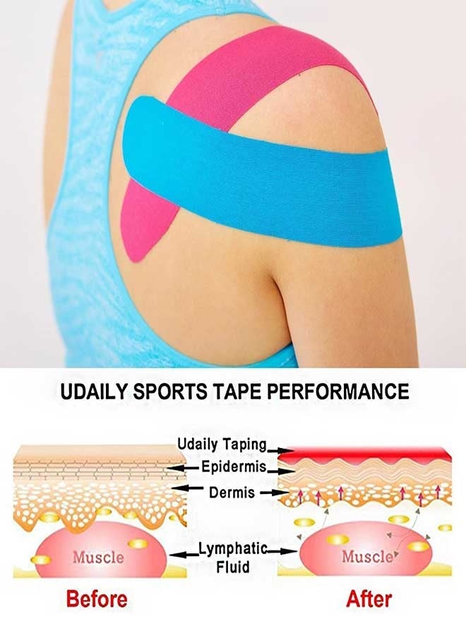 رَوَائِد شريط علاجي مقصوص مسبقًا – 40 شريطًا مرنًا احترافيًا لدعم المفاصل وتخفيف آلام العضلات، مضاد للحساسية ومقاوم للماء، مثالي للكاحل والركبة والجري وجميع الأنشطة الرياضية - Image 2