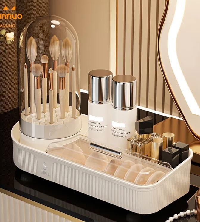 Crobat Large Capacity 360 Degree Rotating Plastic MakeUp Organizer Standing Type Tabletop Cosmetic Storage Rack for Sundries - Image 2