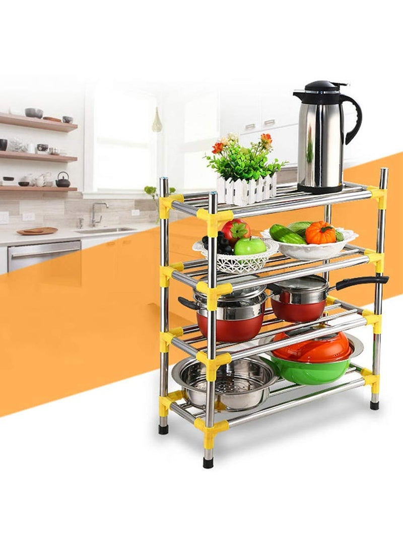 Three Secondz Three Secondz Home Shoe Rack for Home Shoe Organizer for Shoe Rack Storage Organizer Book Cloth Shelf Metal Layers 4 Multicolor  - Image 4
