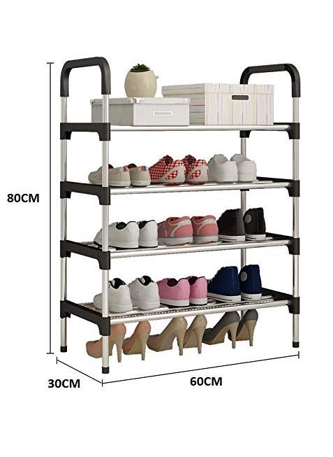 Three Secondz Three Secondz Home Shoe Rack for Home Shoe Organizer for Shoe Rack Storage Organizer Book Cloth Shelf Metal Layers 4 Multicolor  - Image 3
