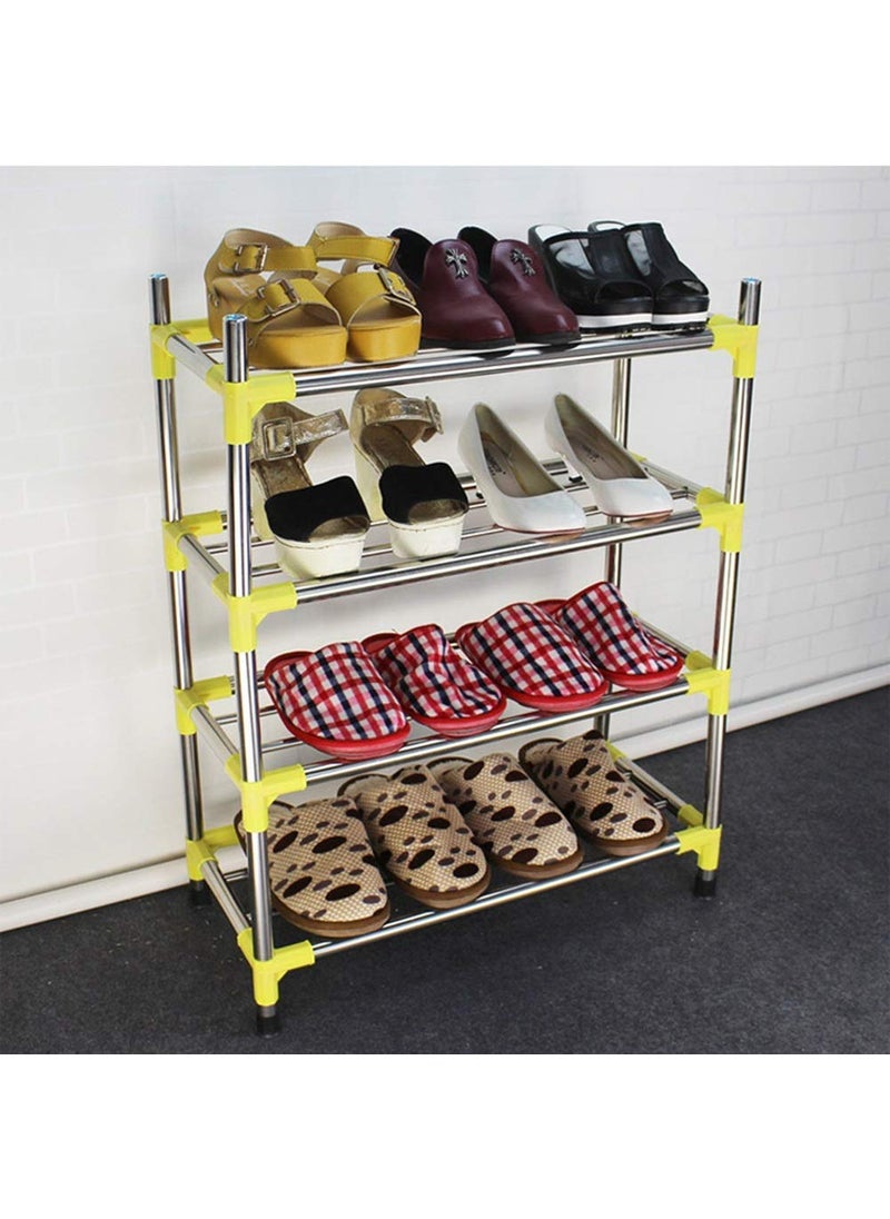 Three Secondz Three Secondz Home Shoe Rack for Home Shoe Organizer for Shoe Rack Storage Organizer Book Cloth Shelf Metal Layers 4 Multicolor  - Image 1
