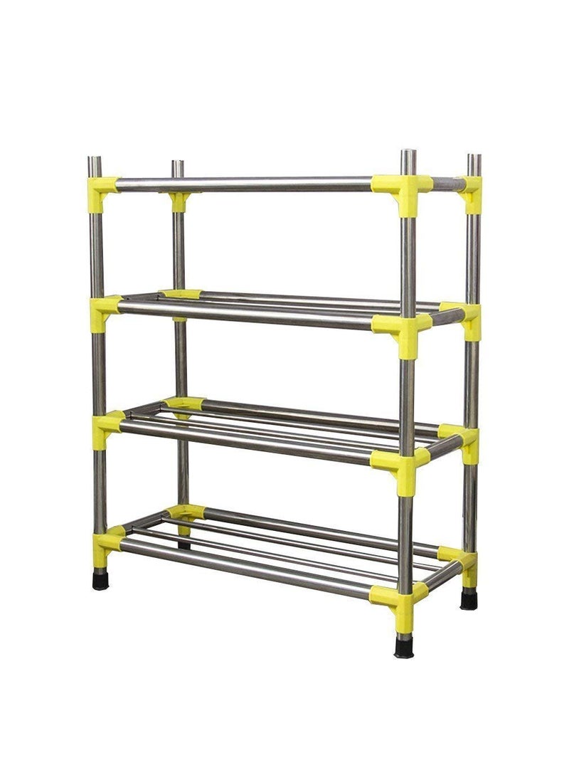 Three Secondz Three Secondz Home Shoe Rack for Home Shoe Organizer for Shoe Rack Storage Organizer Book Cloth Shelf Metal Layers 4 Multicolor  - Image 2