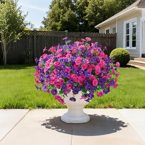 Ivydale 24 Bundles Artificial Flowers for Outdoors Summer Porch Decor, Faux Petunias Plants Outdoor Fake Bulk Realistic UV Resistant Silk Flowers for Outside Planters Patio Window Garden Yard Home - Image 4