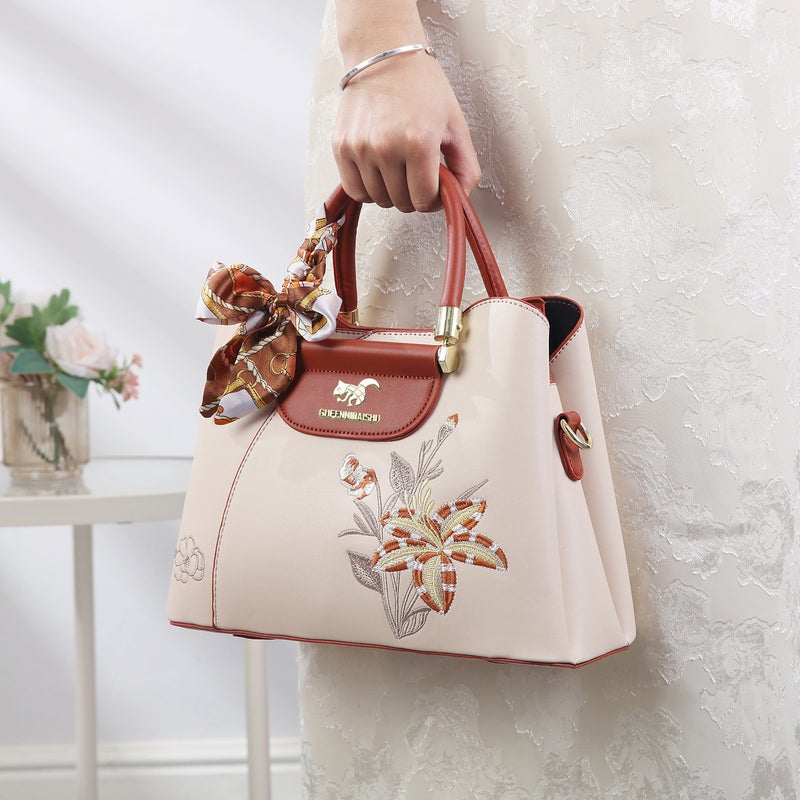 Embroidered Crossbody Bag For Ladies And Mothers Shoulder Bag Handbag Commuting High-End Large Capacity - Image 5