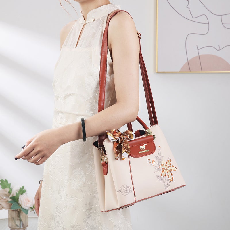 Embroidered Crossbody Bag For Ladies And Mothers Shoulder Bag Handbag Commuting High-End Large Capacity - Image 4