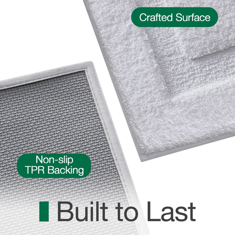 LUMI Ultra Soft Bathroom Rugs Non Slip with Rubber Backing, Absorbent Washable Bath Mat Quick Dry, Upgraded Premium Microfiber Plush Carpet for Bathtub and Shower Floor, White, 24x36 - Image 4
