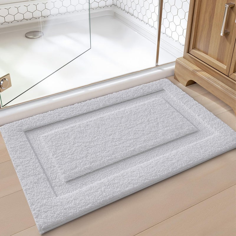 LUMI Ultra Soft Bathroom Rugs Non Slip with Rubber Backing, Absorbent Washable Bath Mat Quick Dry, Upgraded Premium Microfiber Plush Carpet for Bathtub and Shower Floor, White, 24x36 - Image 5