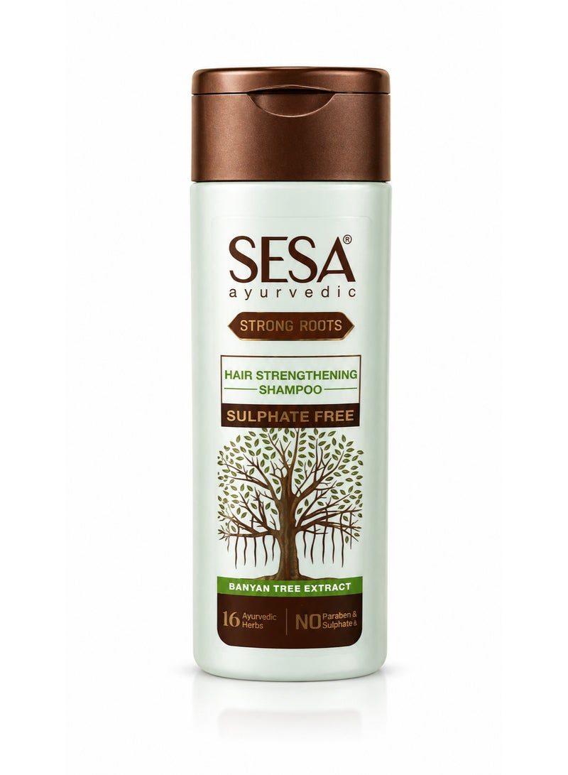 Sesa Ayurvedic Strong Roots Hair Strengthening Shampoo + Conditioner, 200 ml, Paraben & Sulphate Free, for Hair Fall Control & Growth - Image 1