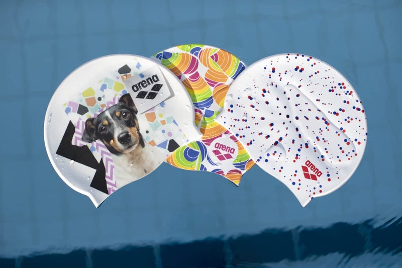 Arena Pop Art Unisex Elastic Silicone Swim Cap for Adults, Training Water Sports Fitness Swimming Gear, Chlorine Protection Pool Hat, Pop Pink/Fuchsia - Image 3